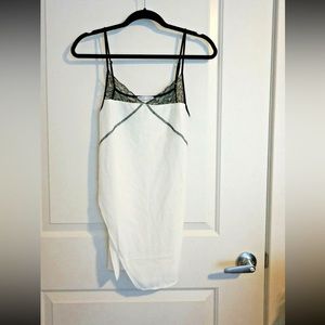 RARE Zara Womens Lace Strap Cami Tank White Black B/W Collection Small